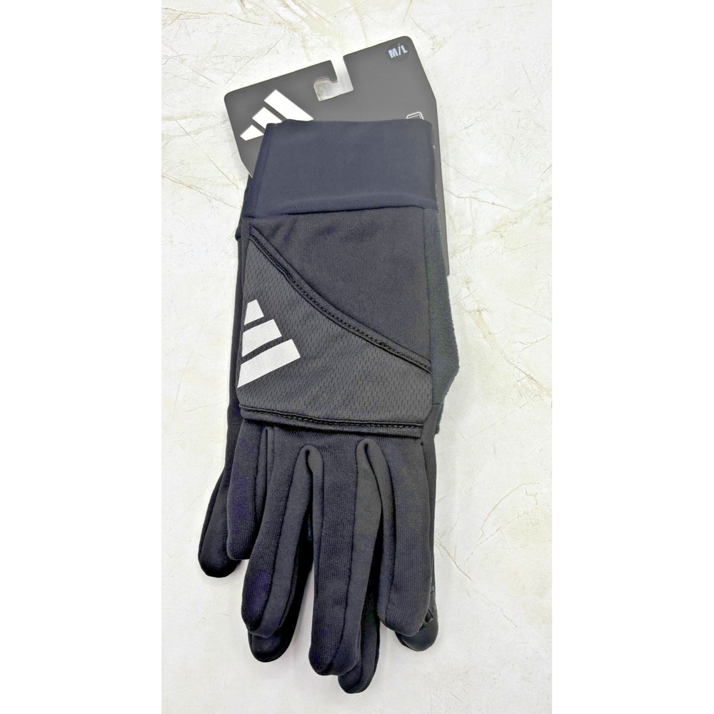 Mens ADIDAS Cold Dry Running Gloves New Lightweight Touch Screen Size M/L Blk